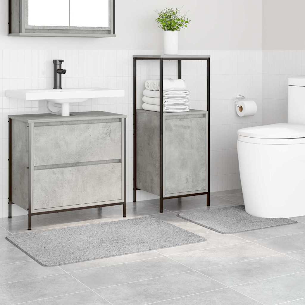 Set di tappetini antiscivolo per il bagno 2 pcs Grigio PP | homemem39
