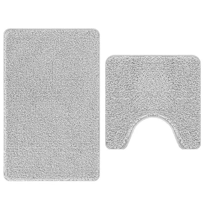 Set di tappetini antiscivolo per il bagno 2 pcs Grigio PP | homemem39