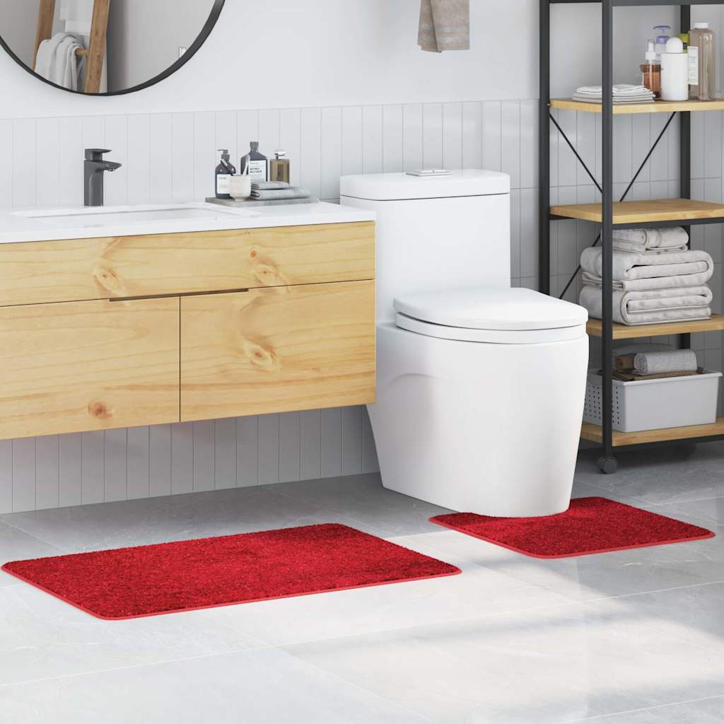 Set di tappetini antiscivolo per il bagno 2 pcs Rosso PP | homemem39