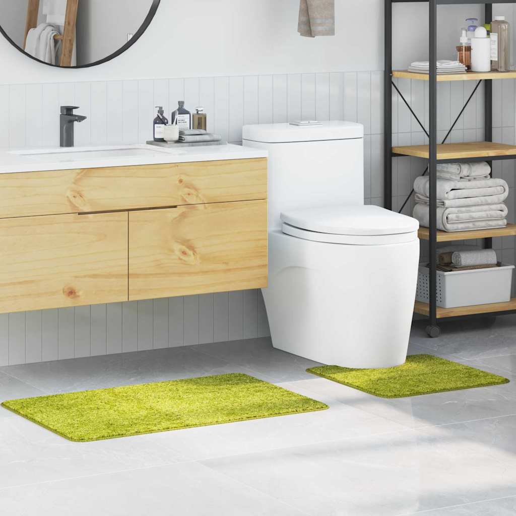 Set di tappetini antiscivolo per il bagno 2 pcs Verde PP | homemem39