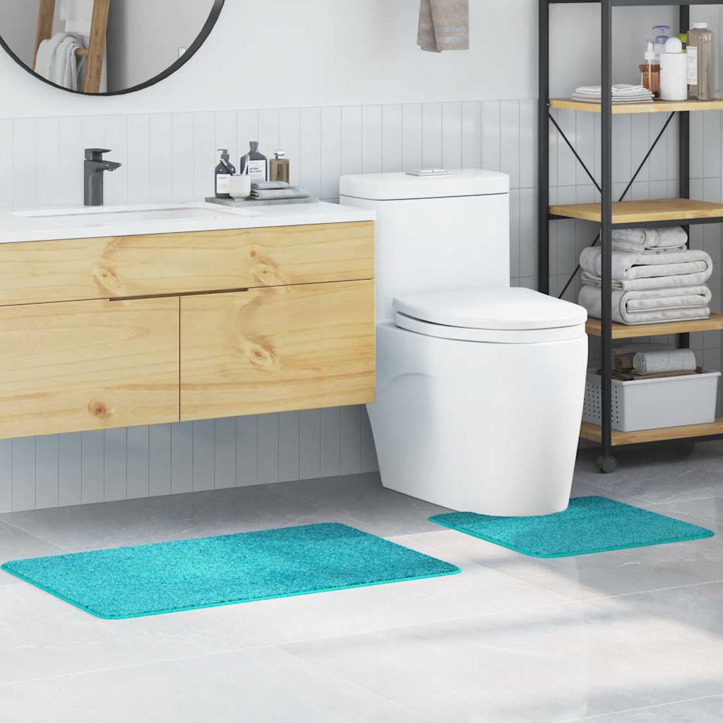 Set di tappetini antiscivolo per il bagno 2 pcs Turchese PP | homemem39