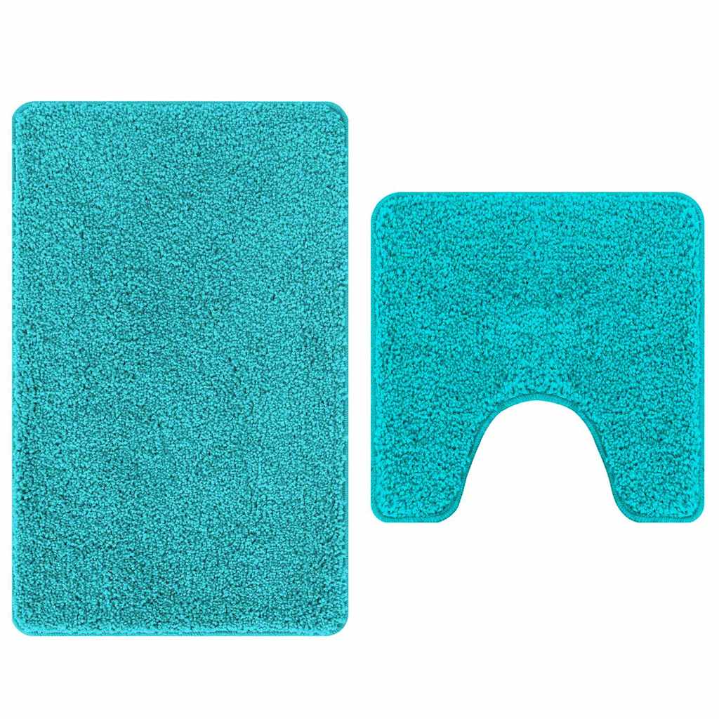 Set di tappetini antiscivolo per il bagno 2 pcs Turchese PP | homemem39