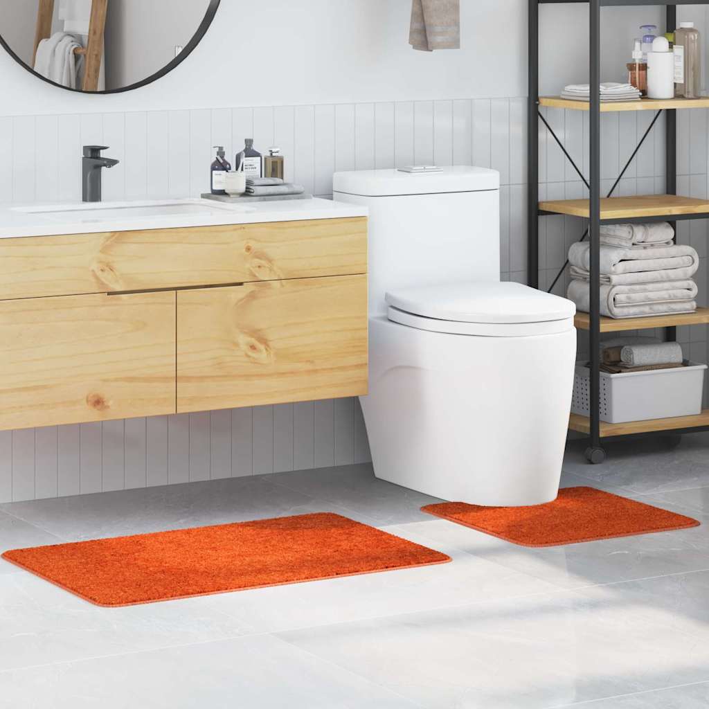 Set di tappetini antiscivolo per il bagno 2 pcs Arancione PP | homemem39