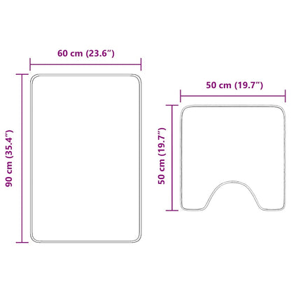 Set di tappetini antiscivolo per il bagno 2 pcs Arancione PP | homemem39