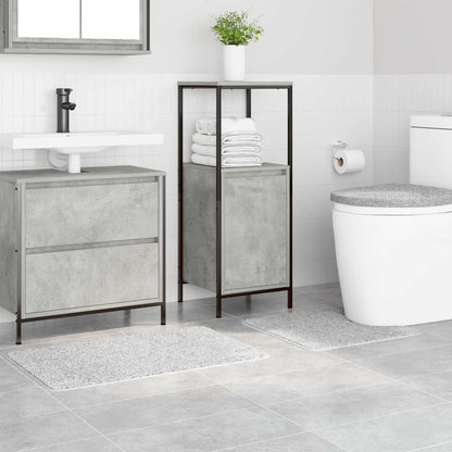 Set di tappetini antiscivolo per il bagno 3 pcs Grigio PP | homemem39