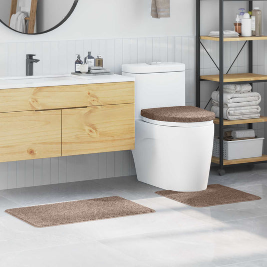 Set di tappetini antiscivolo per il bagno 3 pcs Marrone PP | homemem39