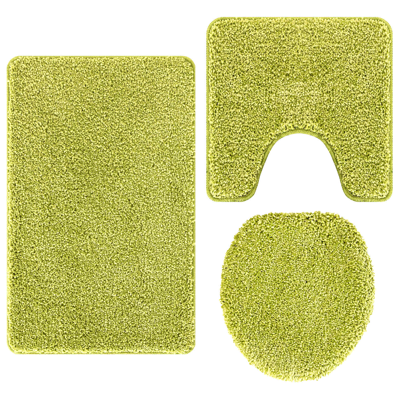Set di tappetini antiscivolo per il bagno 3 pcs Verde PP | homemem39