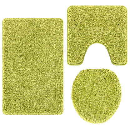 Set di tappetini antiscivolo per il bagno 3 pcs Verde PP | homemem39