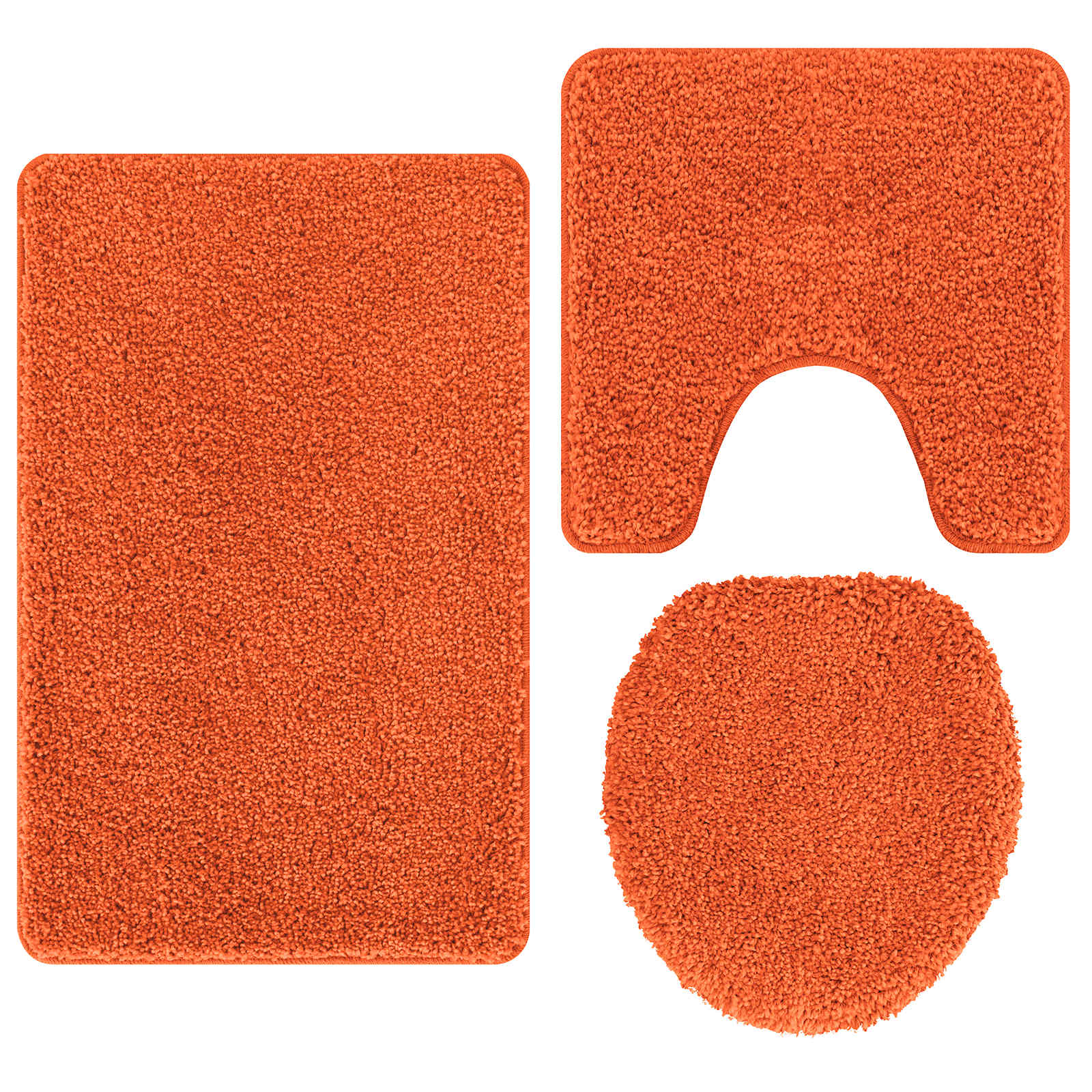 Set di tappetini antiscivolo per il bagno 3 pcs Arancione PP | homemem39