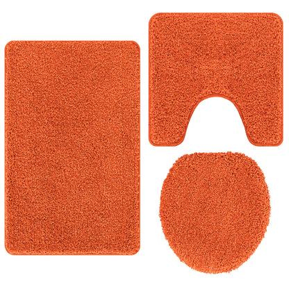 Set di tappetini antiscivolo per il bagno 3 pcs Arancione PP | homemem39