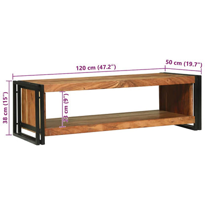 Tavolino da salotto 120 x 50 x 38 cm Legno di Acacia Massello | homemem39