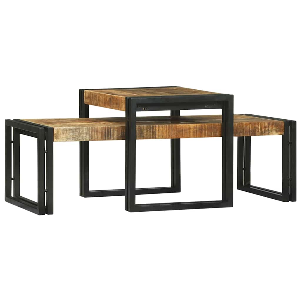 Tavolino da salotto 2 pcs Marrone Legno di mango massello | homemem39