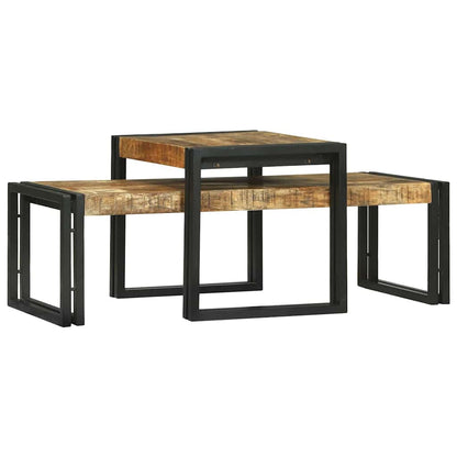 Tavolino da salotto 2 pcs Marrone Legno di mango massello | homemem39
