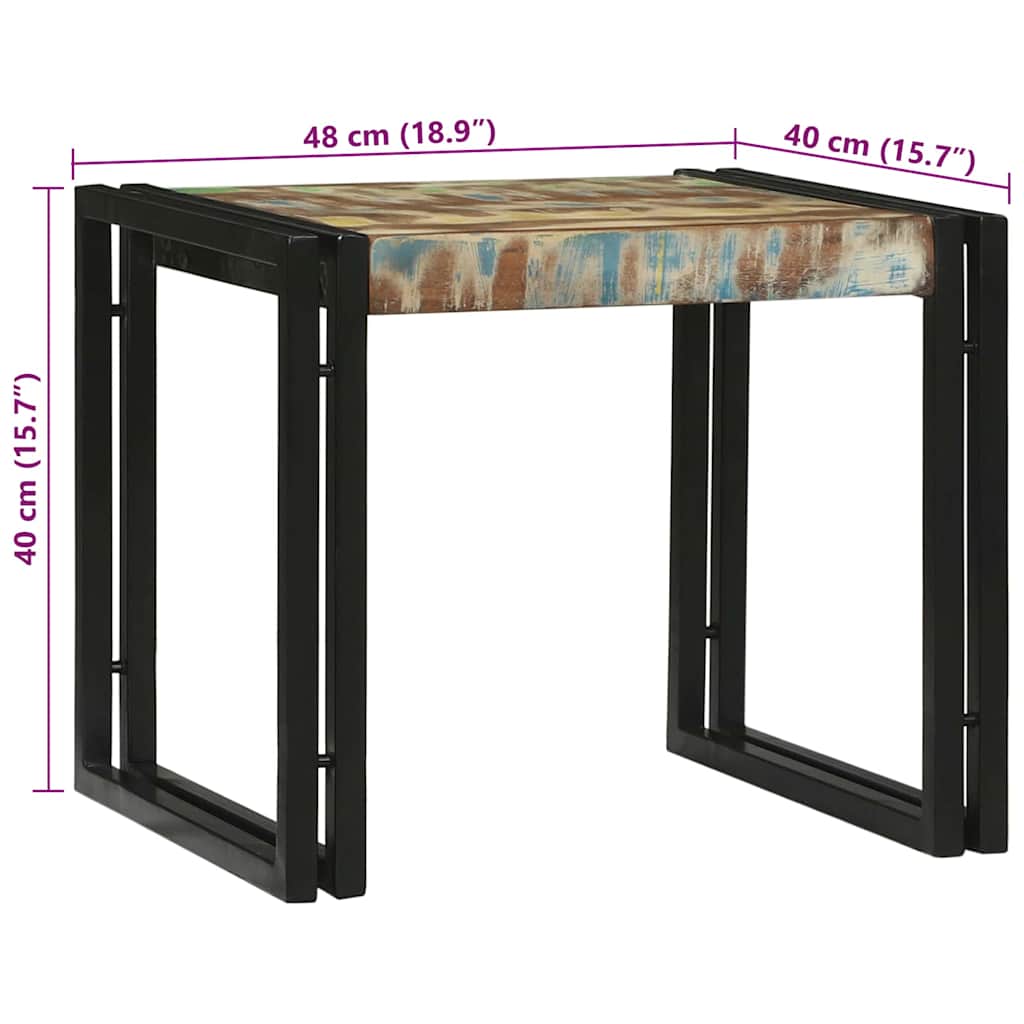 Tavolino da salotto 2 pcs Multicolore Legno Recuperato Massello | homemem39