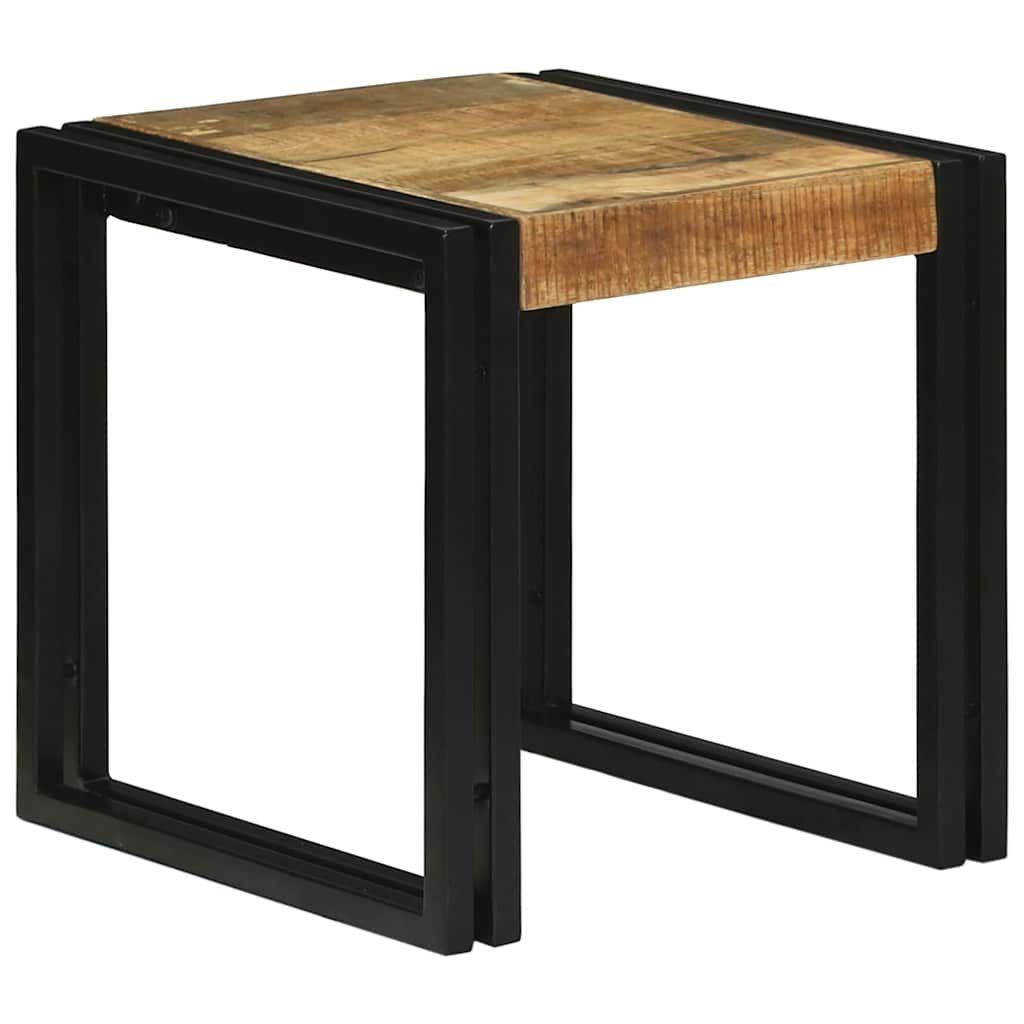 Tavolo Nesting 3 pcs Legno massello di mango ruvido