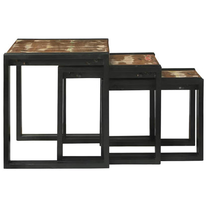Tavoli da annidamento 3 pcs Legno massello di recupero