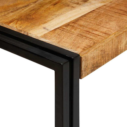 Tavolo Nesting 3 pcs Legno di mango grezzo solido e un metallo