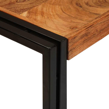 Tavoli da Fine 3 pcs Marrone e nero Legno massello di acacia