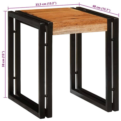 Tavoli da Fine 3 pcs Marrone e nero Legno massello di acacia