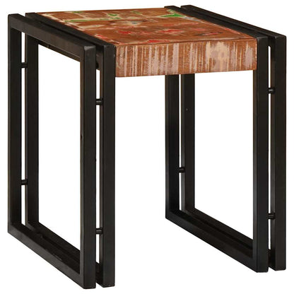 Tavolo Nesting 3 pcs Marrone e nero legno massello di riciclo