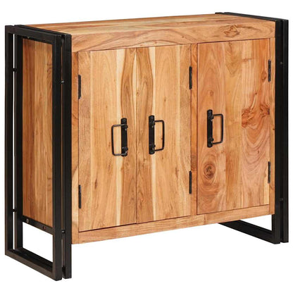 Credenza con porte Marrone Legno massello di acacia e metallo