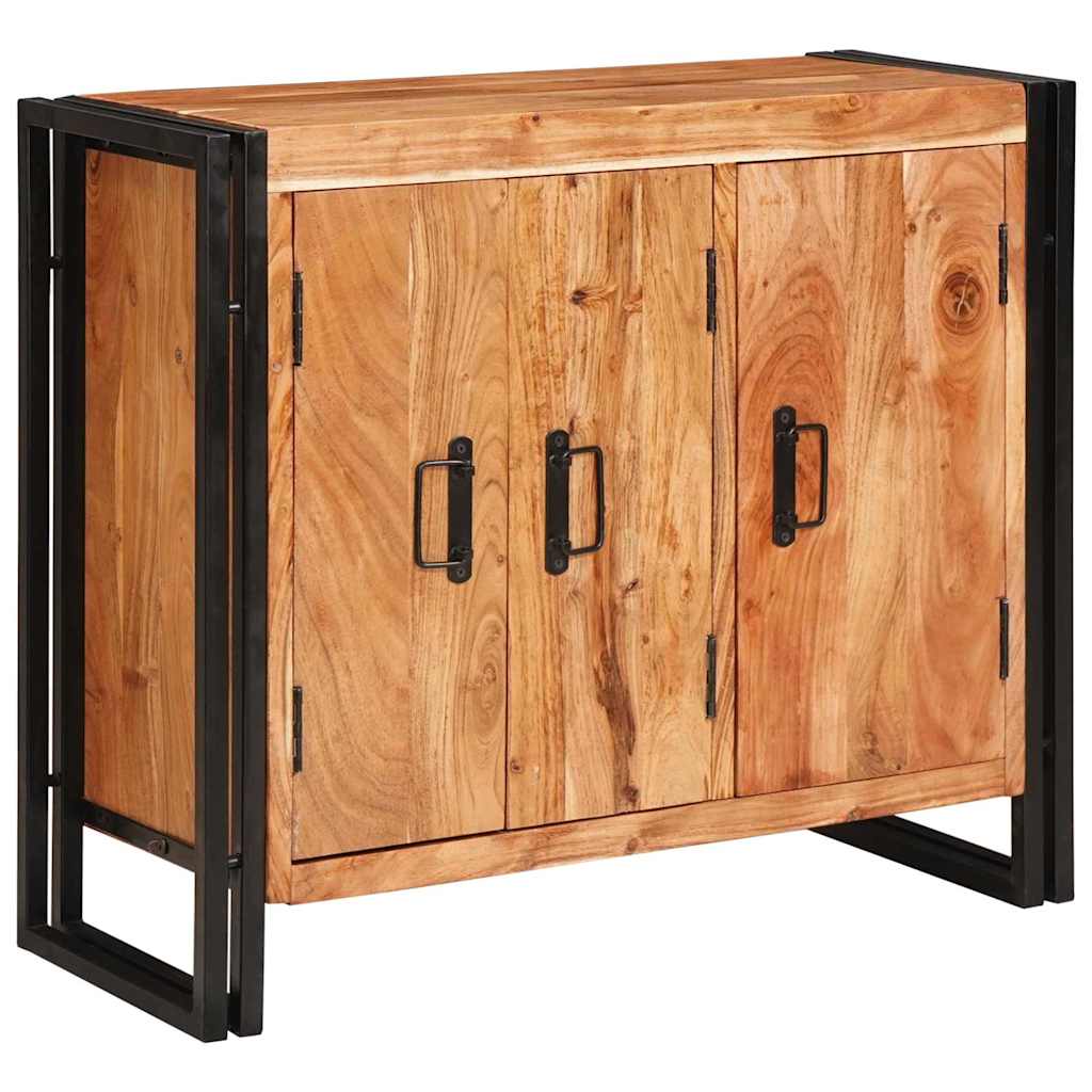 Credenza con porte Marrone Legno massello di acacia e metallo
