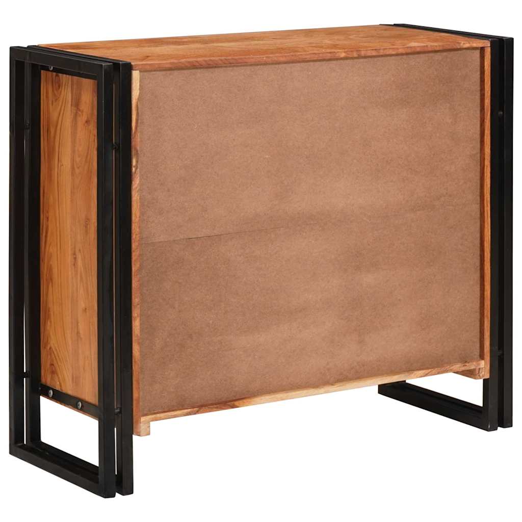 Credenza con porte Marrone Legno massello di acacia e metallo