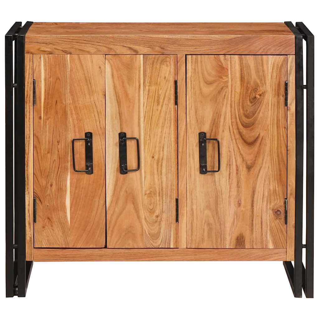 Credenza con porte Marrone Legno massello di acacia e metallo