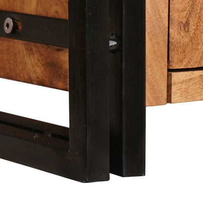 Highboard con Ante Marrone Legno massello di acacia e metallo