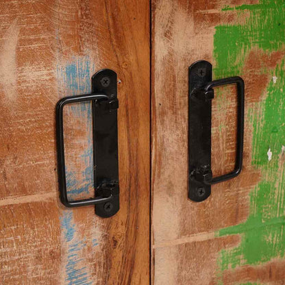 Highboard con Ante Marrone Legno Recuperato Massello e Metallo