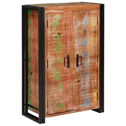 Highboard con Ante Marrone Legno Recuperato Massello e Metallo