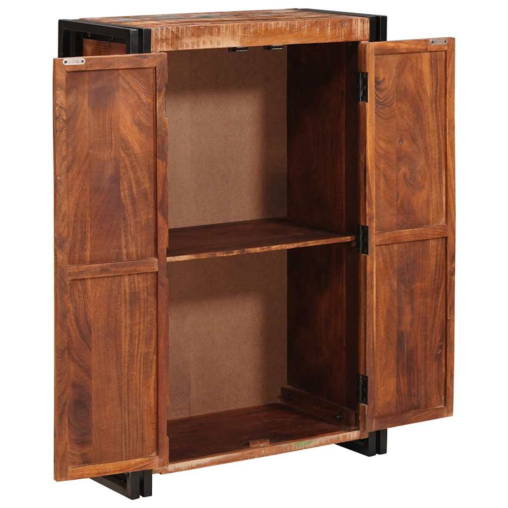 Highboard con Ante Marrone Legno Recuperato Massello e Metallo
