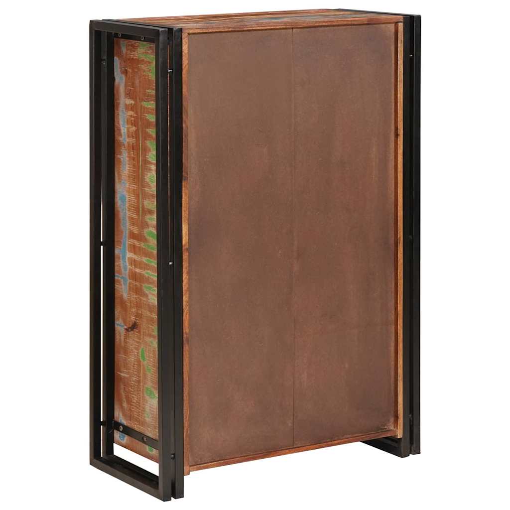 Highboard con Ante Marrone Legno Recuperato Massello e Metallo