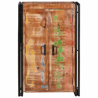 Highboard con Ante Marrone Legno Recuperato Massello e Metallo