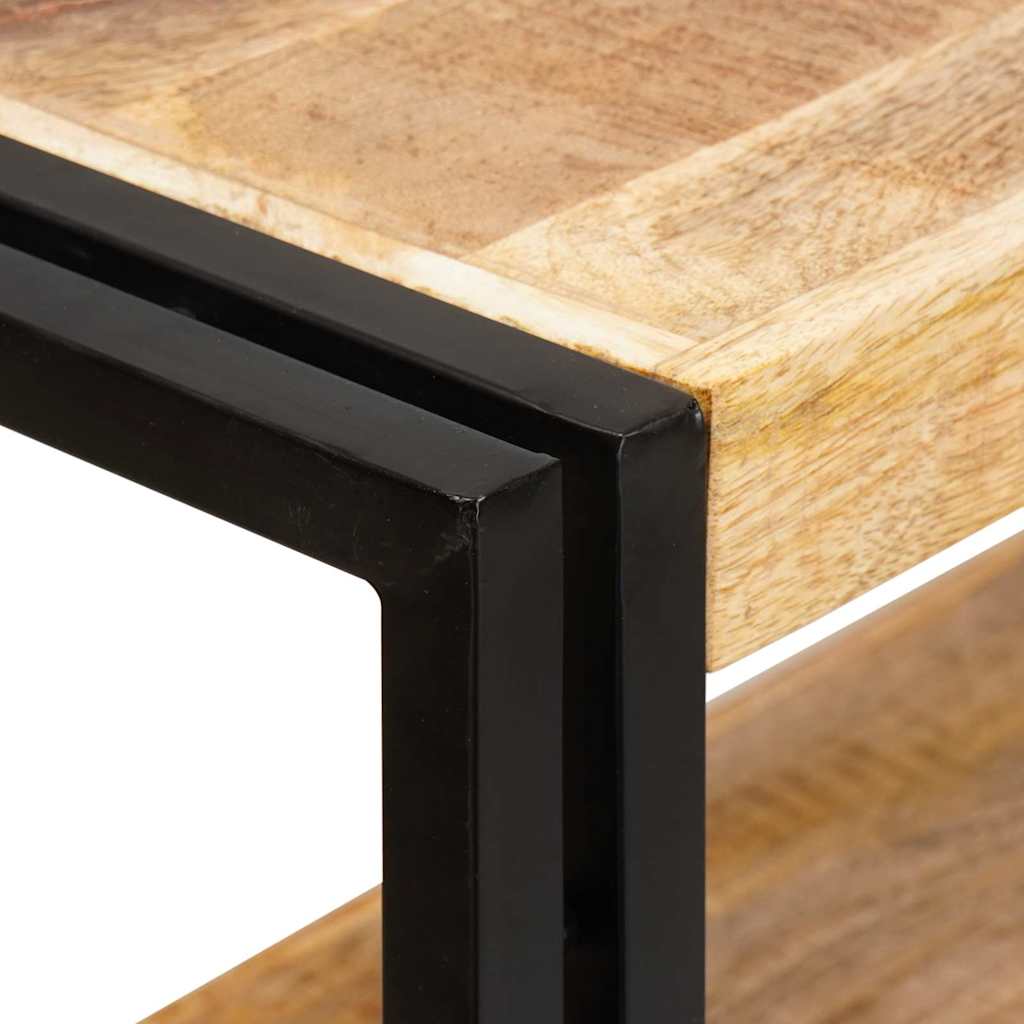 Libreria con Porte Legno Massello Grezzo di Mango e Metallo