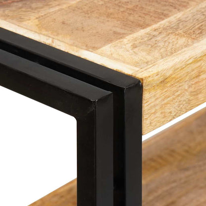 Libreria con Porte Legno Massello Grezzo di Mango e Metallo