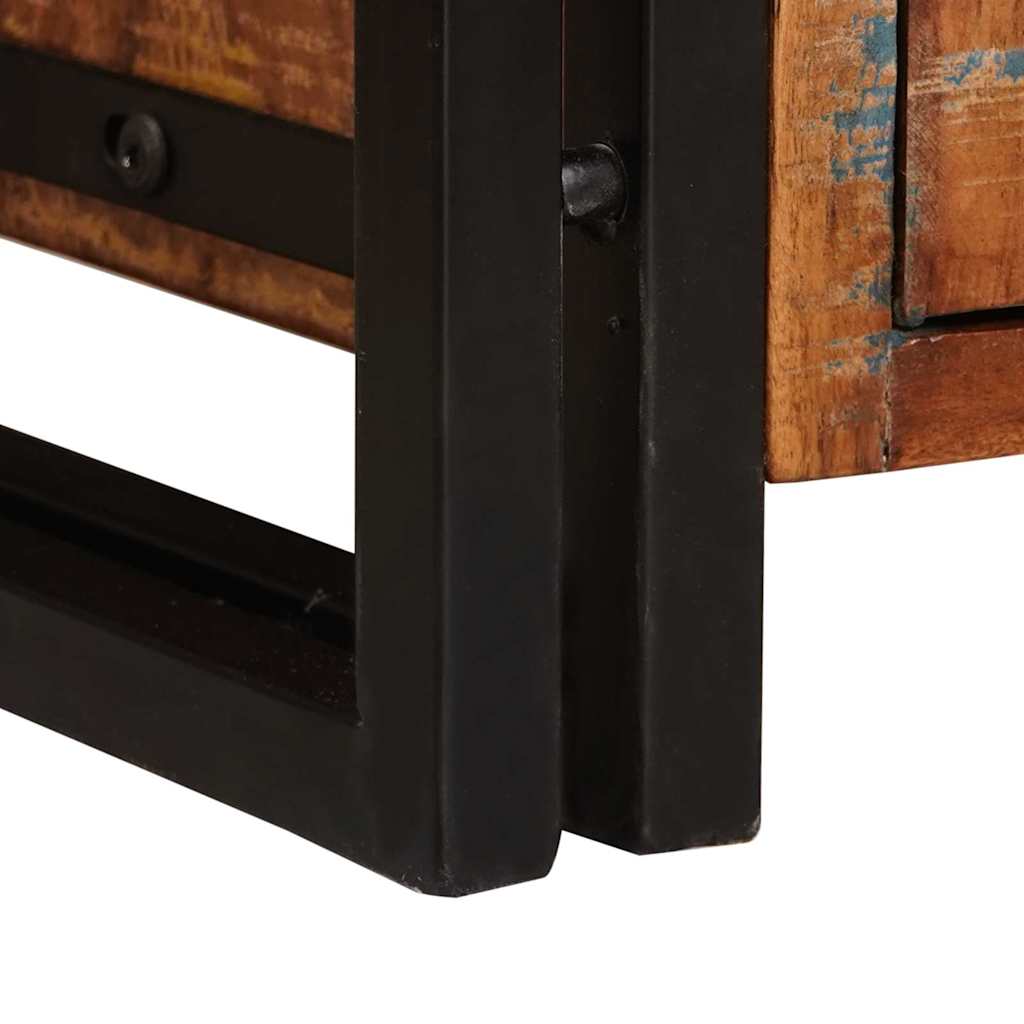 Libreria con Porte Marrone Legno Recuperato Massello e Metallo