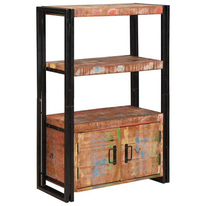 Libreria con Porte Marrone Legno Recuperato Massello e Metallo