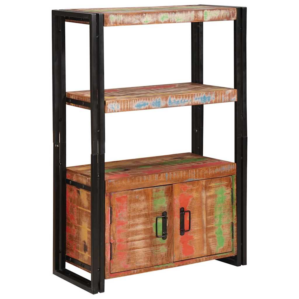 Libreria con Porte Marrone Legno Recuperato Massello e Metallo