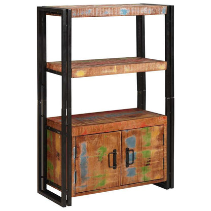 Libreria con Porte Marrone Legno Recuperato Massello e Metallo