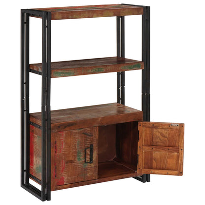 Libreria con Porte Marrone Legno Recuperato Massello e Metallo