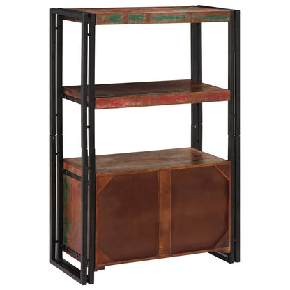 Libreria con Porte Marrone Legno Recuperato Massello e Metallo