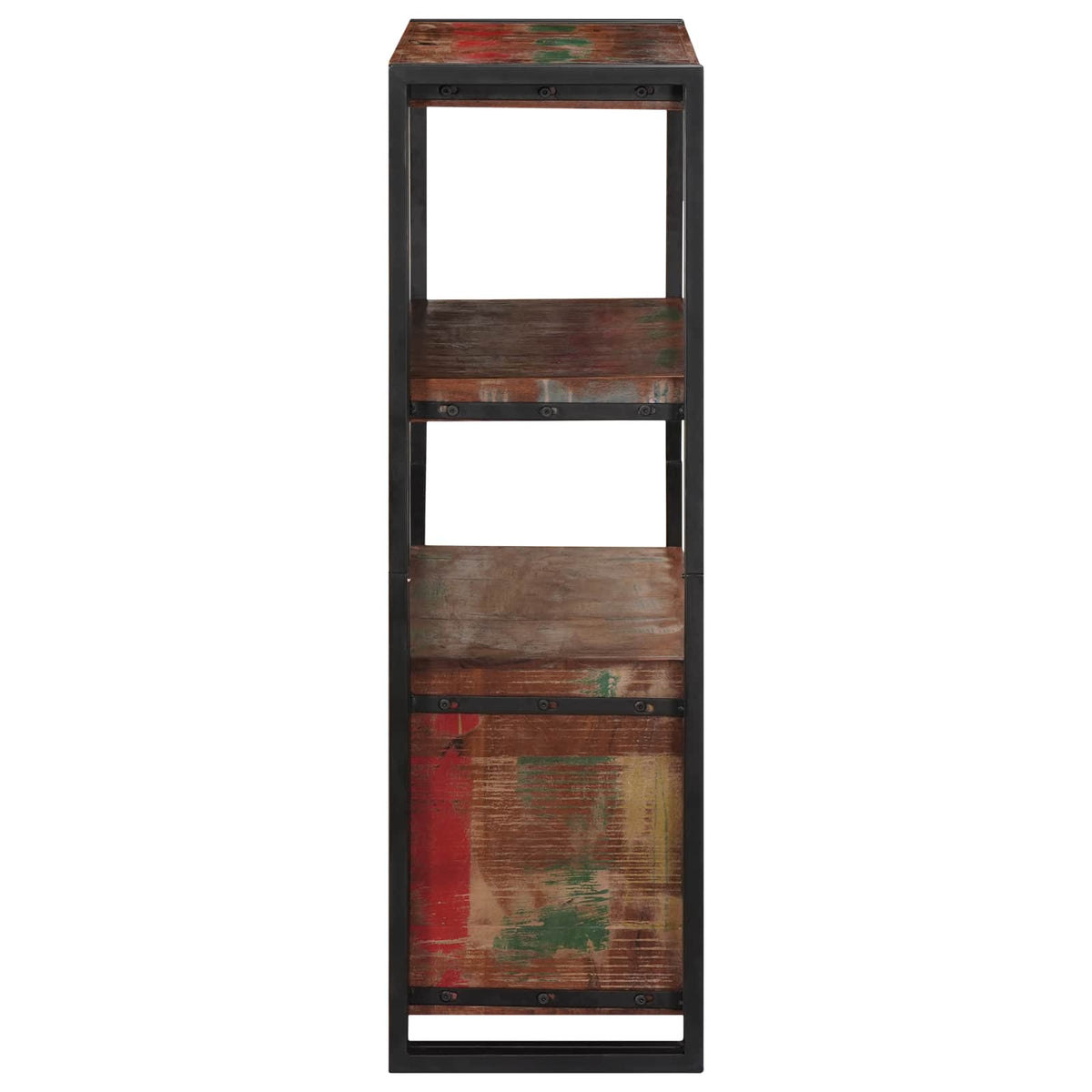 Libreria con Porte Marrone Legno Recuperato Massello e Metallo