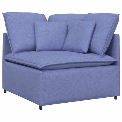 Divano Modulare con Cuscini in Tessuto Jeans Blu | homemem39