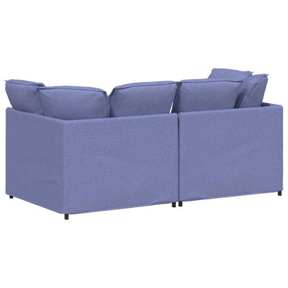 Divano Modulare con Cuscini in Tessuto Jeans Blu | homemem39