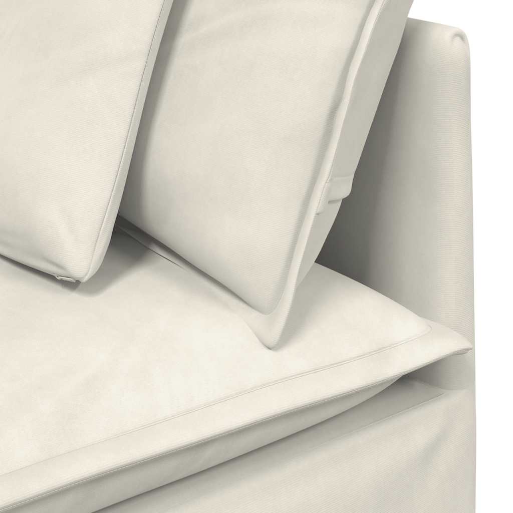 Divano Modulare con Cuscini in Velluto Crema | homemem39