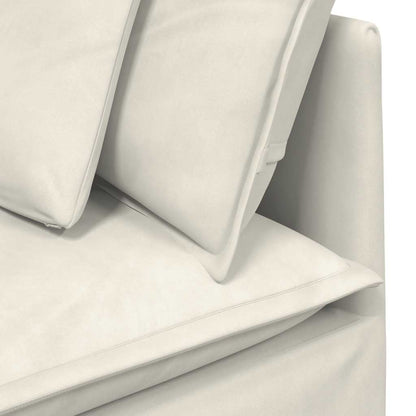 Divano Modulare con Cuscini in Velluto Crema | homemem39