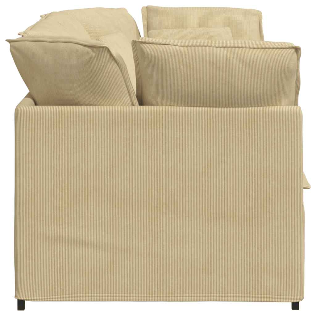 Divano Modulare con Cuscini Tessuto a Coste Verde Grigio - homemem39