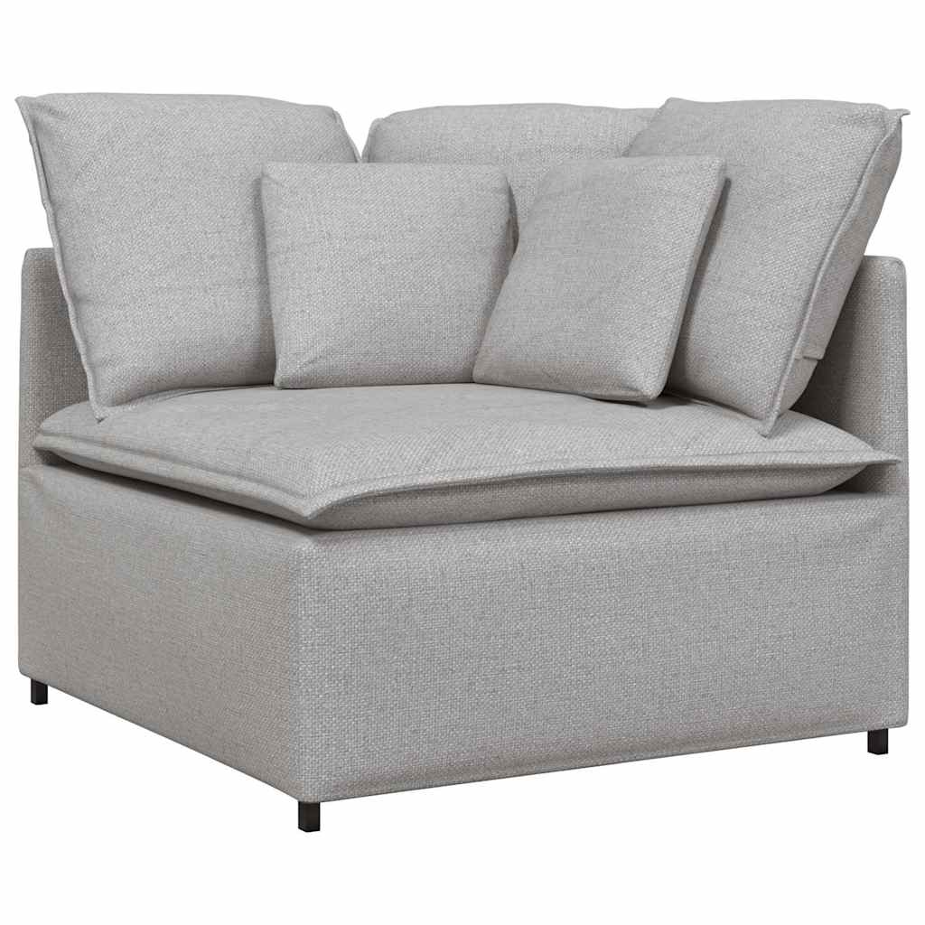 Divano Modulare con Cuscini in Tessuto Grigio Nuvola | homemem39