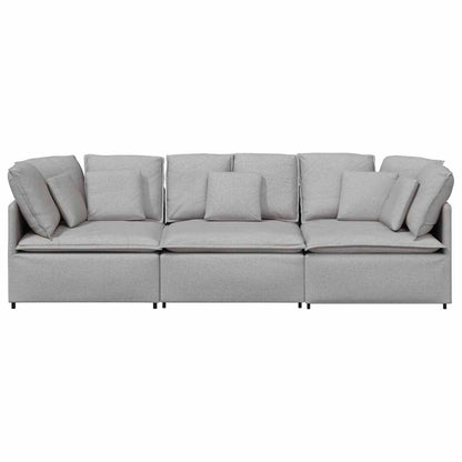 Divano Modulare con Cuscini in Tessuto Grigio Nuvola | homemem39